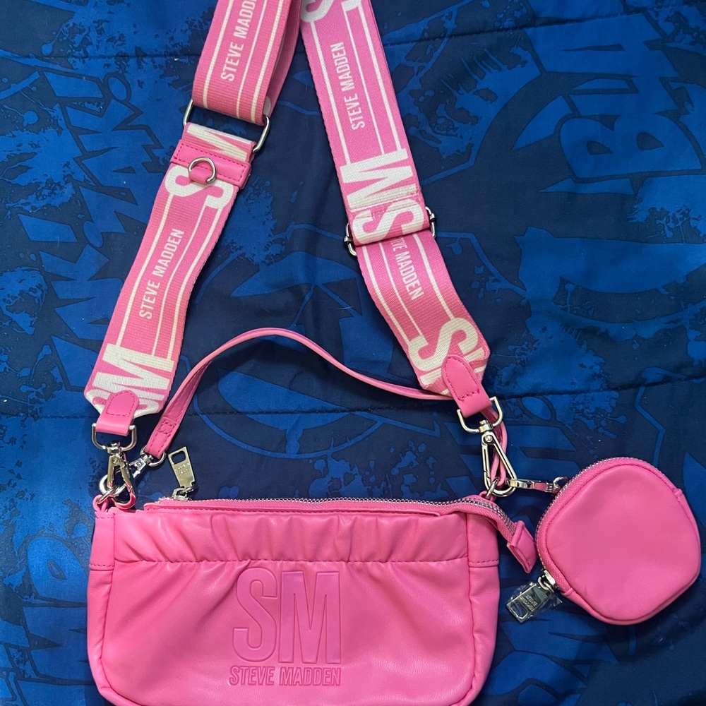 Steve Madden Vibrant Pink Crossbody Bag Duo